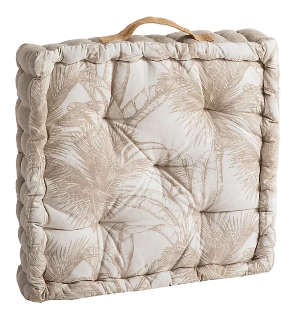 offre spéciale Castorama Coussin De Sol Banana Deco&Co Blanc Et Beige L.45 X L.45 Cm 1