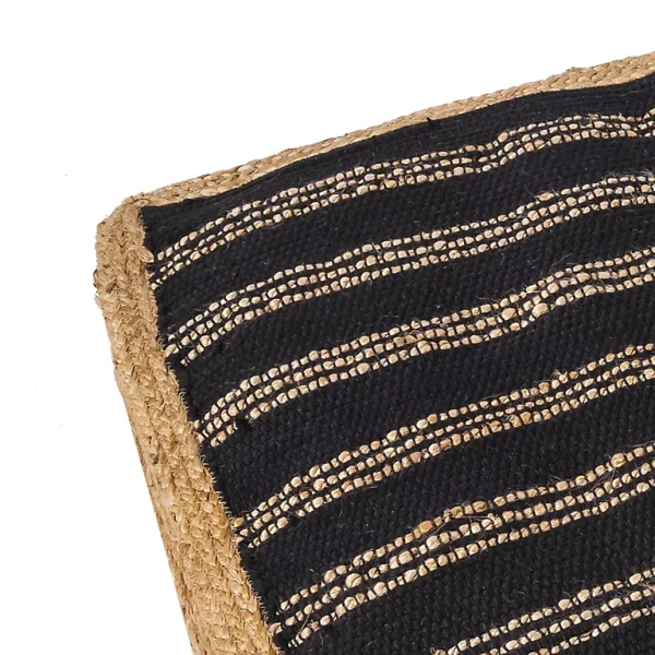 Castorama Coussin De Sol En Jute Chindi Deko & Co Rayé Noir L.120 X L.60 Cm pas cher en vente 1