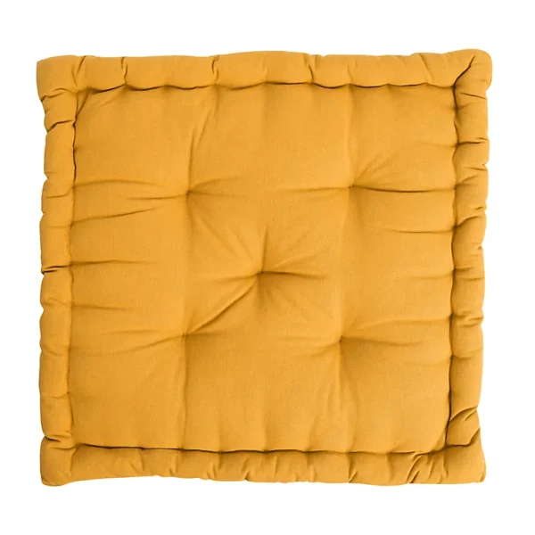 marque pas cher Castorama Coussin De Sol Zavia 50 X 50 X 8 Cm Jaune 1