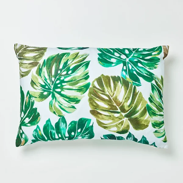 meilleur cadeau Castorama Coussin GoodHome Agathe Vert Et Blanc 40 X 60 Cm 1