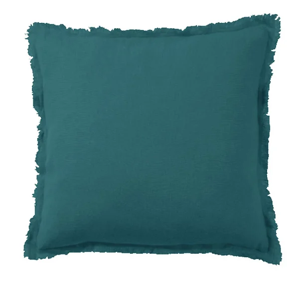 Castorama Coussin Lin Deko & Co Deep Lake Bleu L.45 X L.45 X Ep.3cm prix le plus bas 1