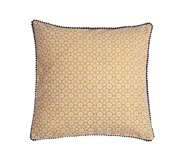 soldes ligne Castorama Coussin Native Deco&Co Jaune L.40 X L. 40 Cm 1