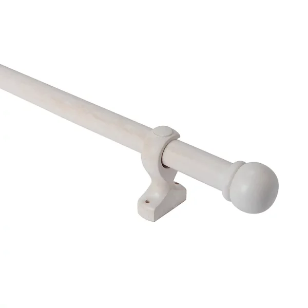 Castorama Kit De Tringle à Rideau Embout Boule GoodHome 150 cm, Ø28mm Blanc Couleurs variées 1