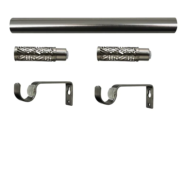 achat pas cher Castorama Kit De Tringle à Rideau Extensible Embout Bouchon Athens GoodHome 120/210 Cm, Ø16/19mm Gris 1