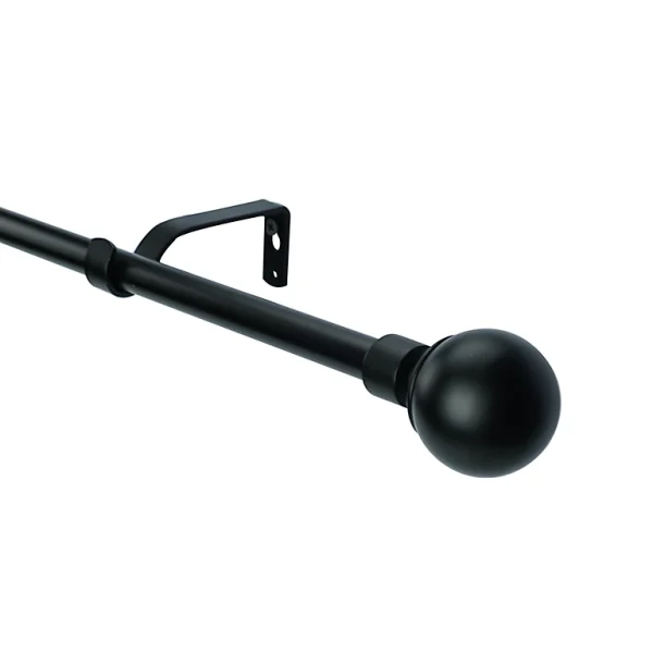 vente chaude Castorama Kit De Tringle à Rideau Extensible Embout Boule Araxos GoodHome 120/210 Cm, Ø16/19 Mm Noir 1