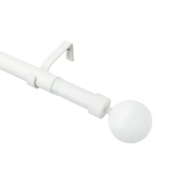 Castorama Kit De Tringle à Rideau Extensible Embout Boule GoodHome 200/330 Cm, ⌀25/28mm Blanc soldes de Noël 1