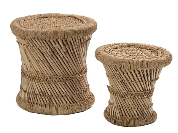 solde en ligne Castorama Lot 2 Tabourets En Bambou Naturel Deco&Co H.35 X Ø.38 Cm 1