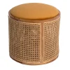 Castorama Pouf Coffre Oregon Canné Velours Deco&Co Moutarde Ø38 X H.38 Cm soldes 5