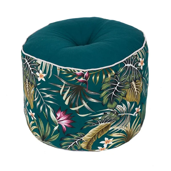 se précipiter pour acheter Castorama Pouf Rond Amazonia Green Deco&Co H.30 X L.40 Cm 1