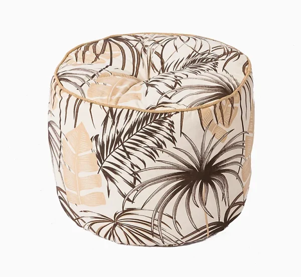 Castorama Pouf Rond Belize Deco&Co Blanc, Noir Et Jaune H.30 X L.40 Cm ultratendance 1