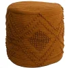 Castorama Pouf Rond Bouclette Deco&Co Orange Tabac H.40 X L.35 Cm prix pas cher 5