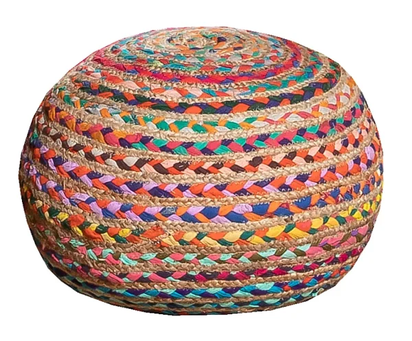 Castorama Pouf Rond Juste Multicolore Deco&Co H.40 X L.40 Cm en ligne officielle 1