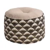 magasins pour Castorama Pouf Rond Lina Deco&Co Noir Et Or Ø40 X H.30cm 7