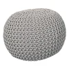 marques de renommée Castorama Pouf Tressé 45 X 30 Cm Gris Clair 7