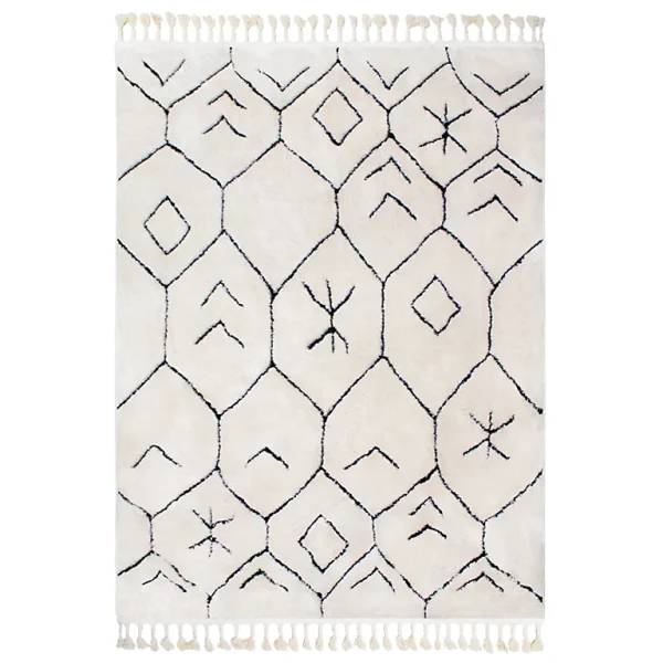 Castorama Tapis Berber Frange Motif Berbère 150 X 200 Cm Noir Et Blanc SOLDES TOUT À 1