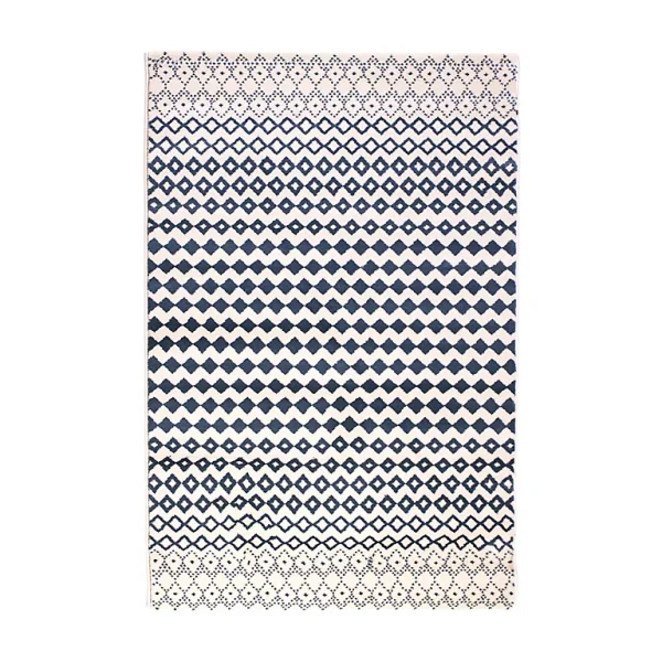 vente en ligne Castorama Tapis Graphic Optique Blanc Bleu 100 X 150 Cm 1