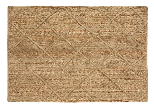 Castorama Tapis Jute Naturel Surpiqué Croisillons 120×180 Cm boutique en ligne 1