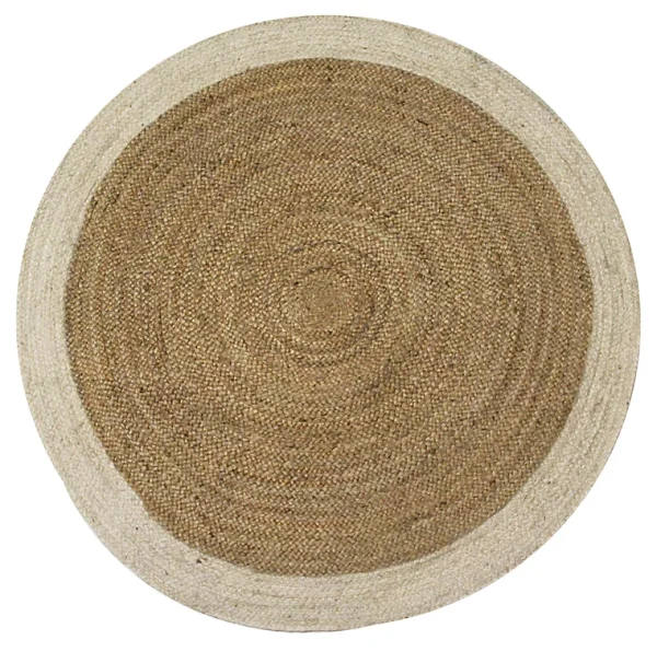 Castorama Tapis Rond En Jute Naturel Et écru Deco&Co ⌀120cm pas cher en vente 1