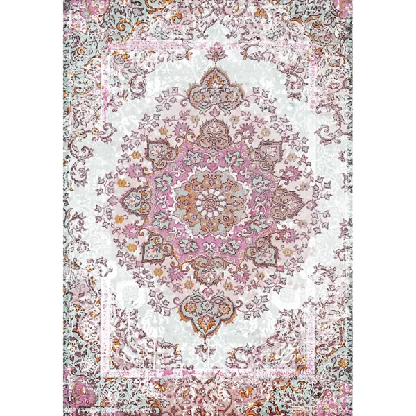 Castorama Tapis Vinyle Essaouira Motif Traditionnel, Persan, Orient Rose L.66 X L. 95 Cm Dada Art Paris 1