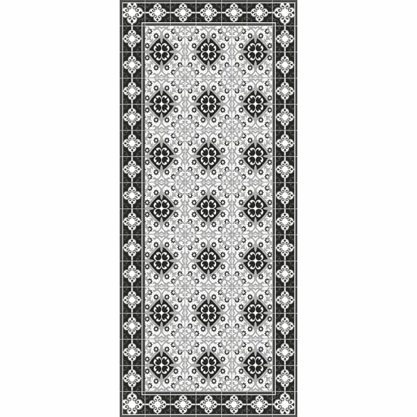 Castorama Tapis Vinyle Motif Arabesques Blanc, Noir Et Gris L.116 X L.49,5 Cm X Ep. 2 Mm vente luxe pas cher 1