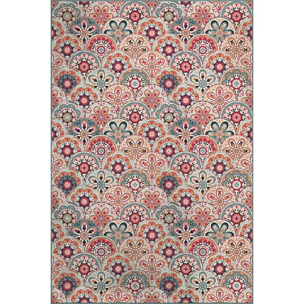 Prestation Et Rapide Castorama Tapis Vinyle Motif Arabesques /mandalas Multicolores L.148,5 X L.99 Cm X Ep. 2 Mm 1