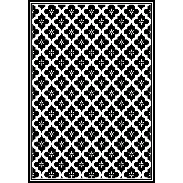 magasin en ligne france Castorama Tapis Vinyle Motif Arabesques Noir Et Blanc L.95 X L.66 Cm X Ep. 2 Mm 1