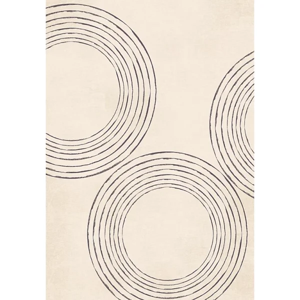 Castorama Tapis Vinyle Motif Cercles Beige Et Noir L.95x L.66 Cm X Ep. 2 Mm soldes ligne 1