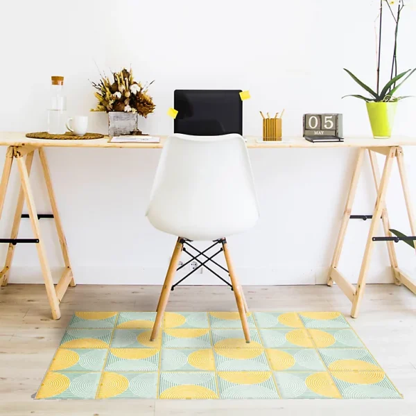 Castorama Tapis Vinyle Motif Mosaïque Avec Motifs Jaune Et Vert L.95 X L.66 Cm X Ep. 2 Mm Promotio de vente 1