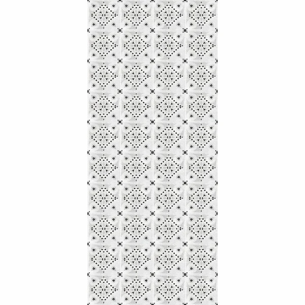 Castorama Tapis Vinyle Motif Mosaïque Blanc, Noir Et Gris L.116 X L.49,5 Cm X Ep. 2 Mm Nouvelle Collection 1