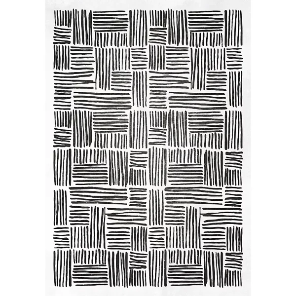 Castorama Tapis Vinyle Motif Traits Noirs L.95 X L.66 Cm X Ep. 2 Mm mode 1