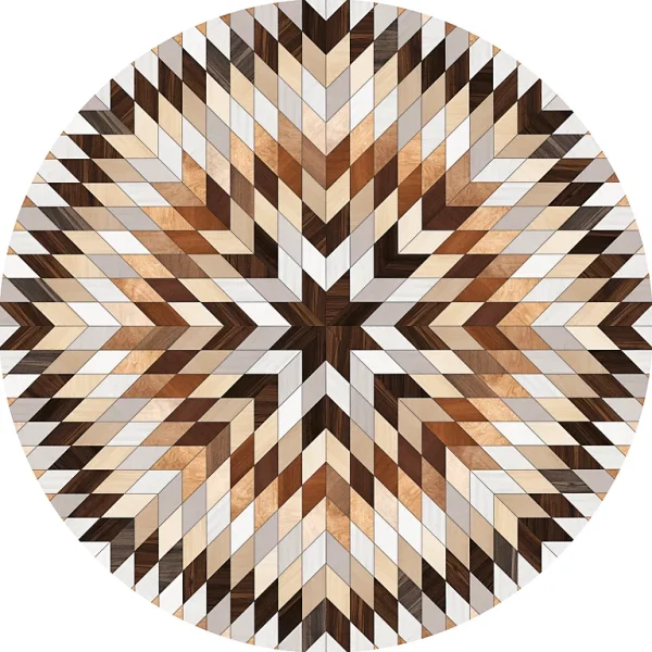 Castorama Tapis Vinyle Rond Motif Chevrons Naturels & Bois ⌀99cm X Ep 2mm Couleurs variées 1